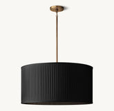 REED BLACK PLEATED DRUM PENDANT